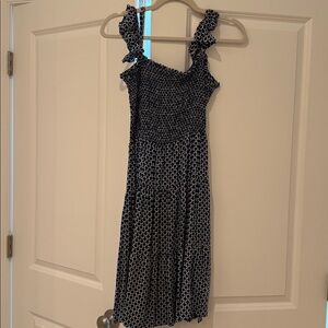 Tory Burch Navy and White Patterned Dress